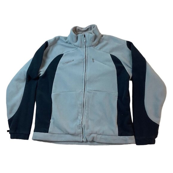 Columbia Titanium Fleece Jacket Women’s Size Large Blue Full Zip Up - Picture 1 of 13